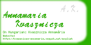 annamaria kvasznicza business card